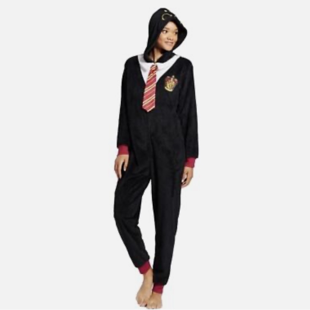 Harry Potter Black Gryffindor Hooded Union Suit NEW Size S/M
